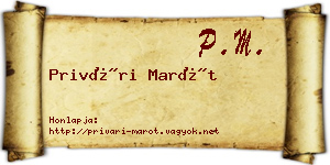Privári Marót névjegykártya